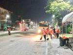ดำเนินการล้างทำความสะอาดถนนหลังกิจกรรมงานสงกรานต์ ประจำปี 25